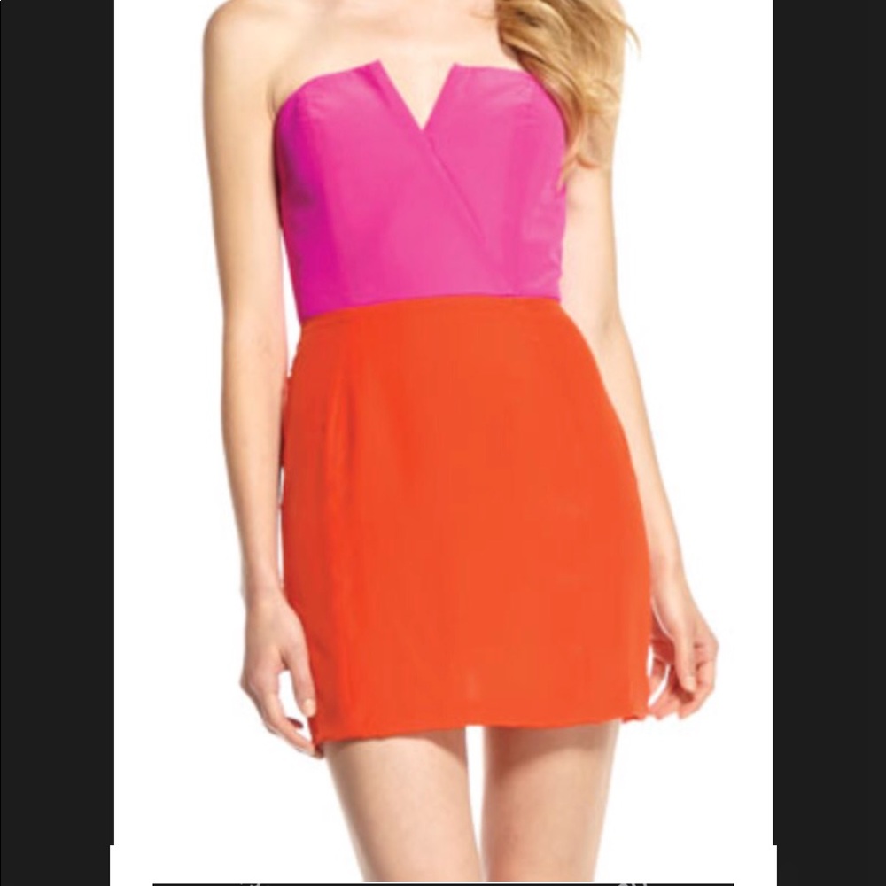 Naven color block strapless dress
